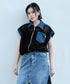 Mesh Contrast Zip Top